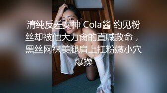 清纯反差女神 Cola酱 约见粉丝却被他大力肏的直喊救命，黑丝网袜美腿肩上扛粉嫩小穴爆操